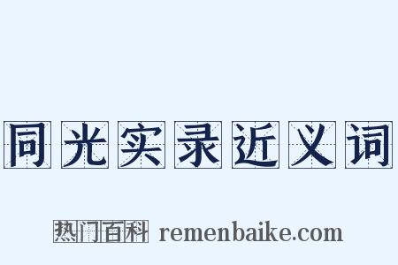 同光实录近义词是什么意思的图片